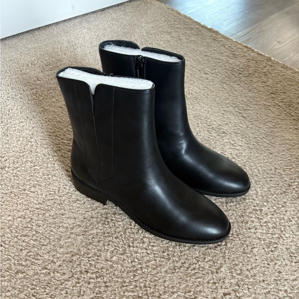 Loft Faux Black Leather Boots